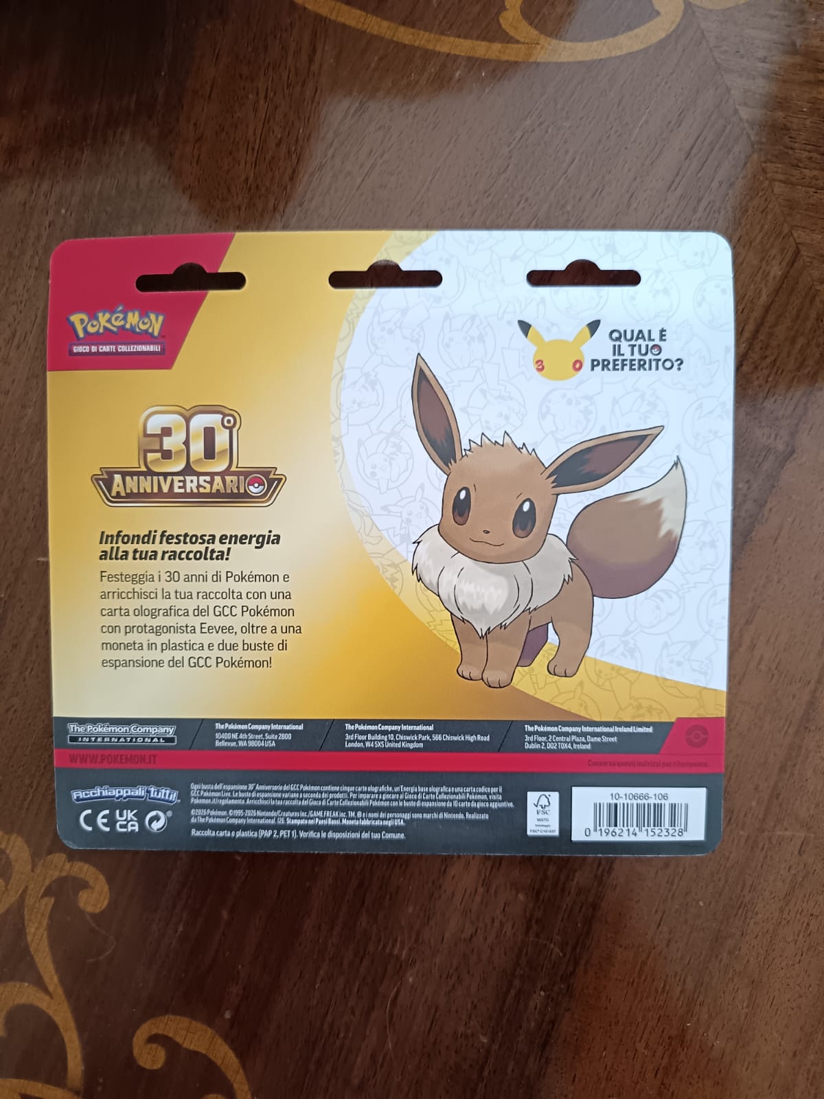 Pokémon - 1 Confezione Blister 30 anni con evee- ITALIANO-NEW SIGILLATO