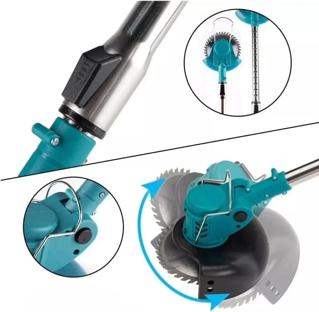 Decespugliatore Tagliaerba Elettrico 2 Batterie 48v Tagliabordi Testata Regolabile Maniglia Mukins