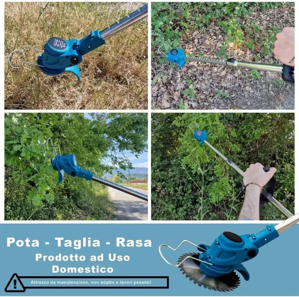 Decespugliatore Tagliaerba Elettrico 2 Batterie 48v Tagliabordi Testata Regolabile Maniglia Mukins